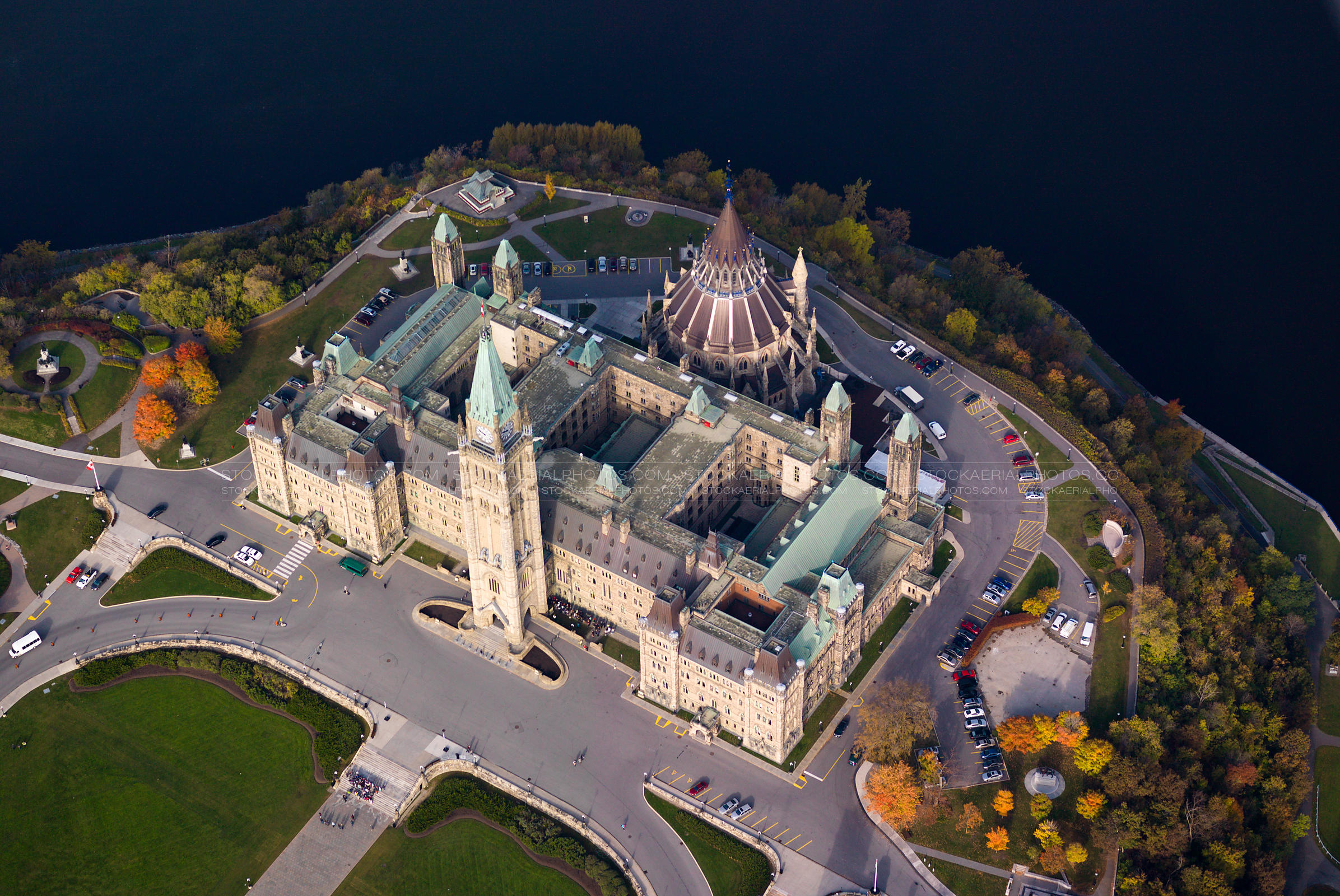 Overhead photo of the Parliament Hill